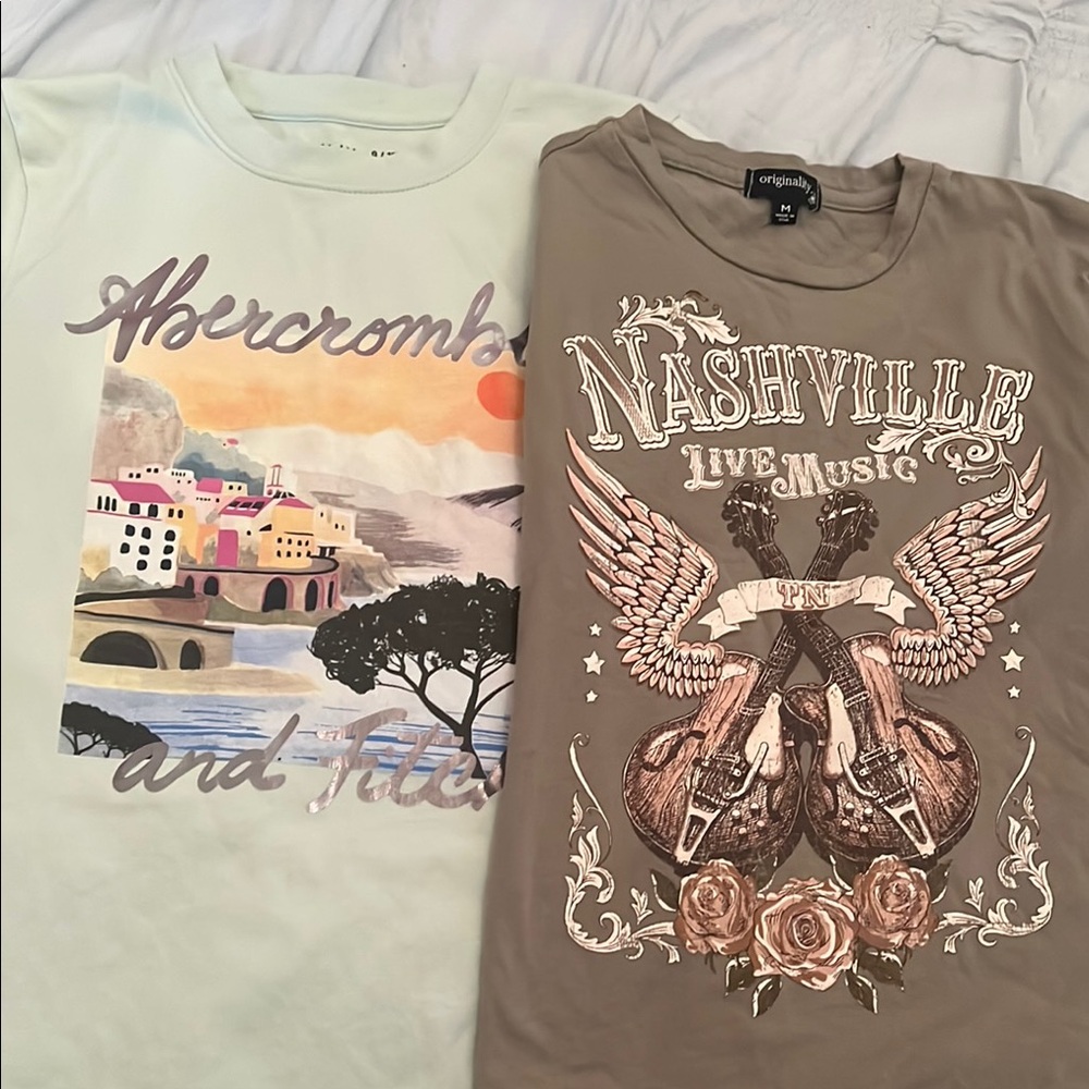 Abercrombie & Fitch Kids Graphic T-Shirt - Cream